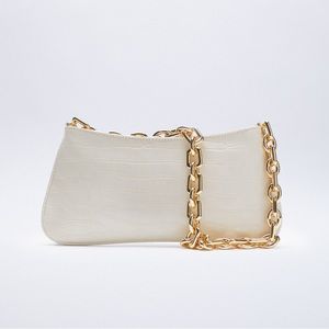 Zara animal print shoulder bag